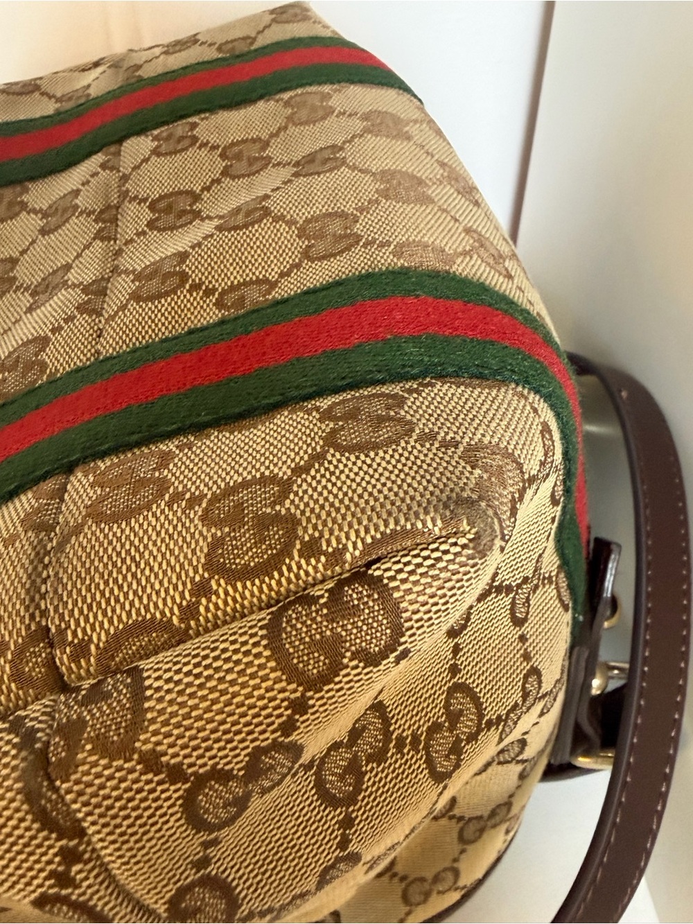 Gucci GG Canvas Mini Tote Web Stripe + leather unbranded strap - Picture 11 of 16